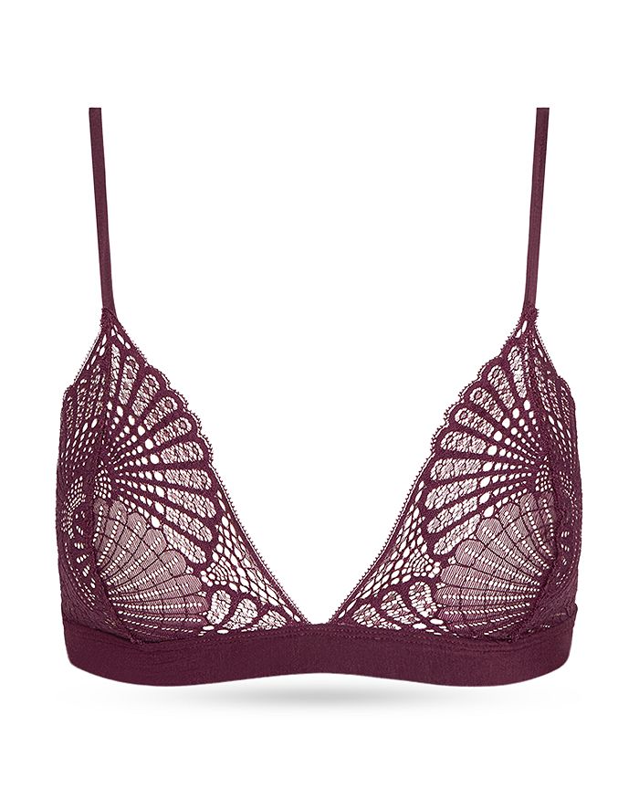 Shop Commando Butter + Lace Bralette In Pinot