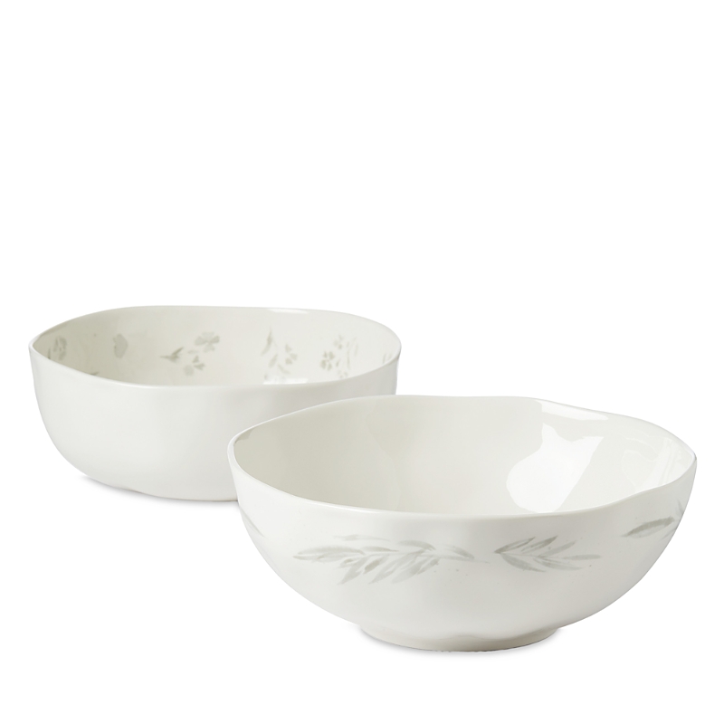 Lenox Oyster Bay Nesting Serving Bowls, 2-piece Set In White