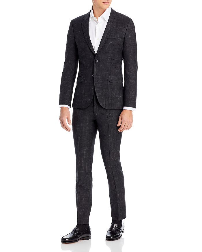 HUGO Hesten Black Slubbed Solid Extra Slim Fit Suit Separates ...