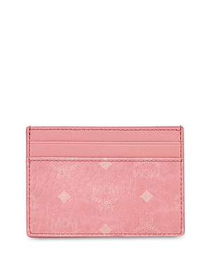 Mcm Visetos Card Case In Blossom Pink