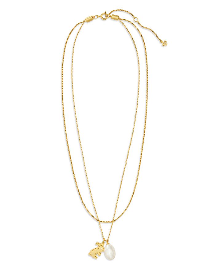 Tory Burch - Rabbit Double Strand Necklace, 16"