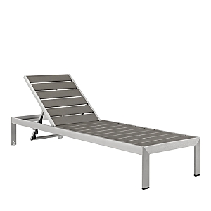 Modway Shore Outdoor Patio Aluminum Chaise In Gray