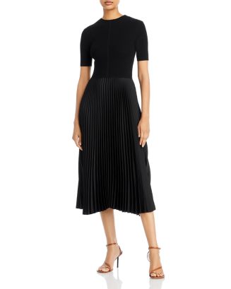 boss fadrid pleated midi dress Nordstrom BOSS Fadrid Ribbed Pleated A-Line Dress in Black at Nordstrom,  Size Medium