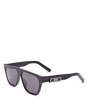 Shop Dior Cd Diamond S2i Square Sunglasses, 54mm In Black/gray Solid