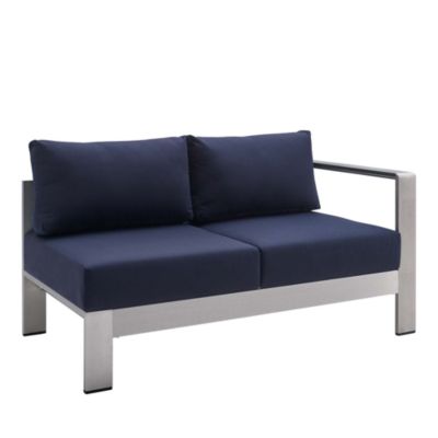 Modway Shore Sunbrella Fabric Aluminum Outdoor Patio Right Arm Loveseat