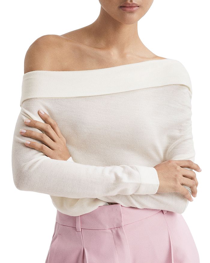 ved godt hegn leje REISS Gracey Asymmetric Off The Shoulder Sweater | Bloomingdale's