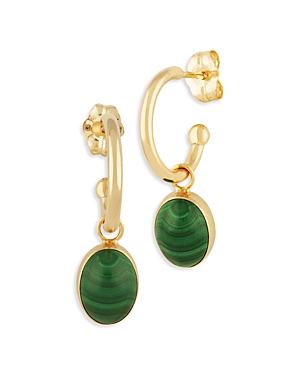 Bloomingdale's Malachite Drop Earrings In 14k Yellow Gold - 100% Exclusive In Green/gold