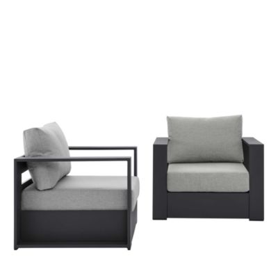  Tahoe Outdoor Patio Powder-Coated Aluminum Armchair, Set of 2