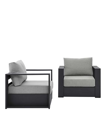 Tahoe Outdoor Patio Powder-Coated Aluminum Armchair, Set of 2