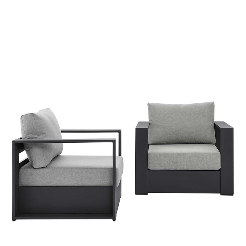 Modway 2 Pc Tahoe Outdoor Patio Powder Coated Aluminum Armchair Set