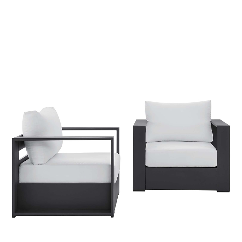 Modway 2 Pc Tahoe Outdoor Patio Powder Coated Aluminum Armchair Set
