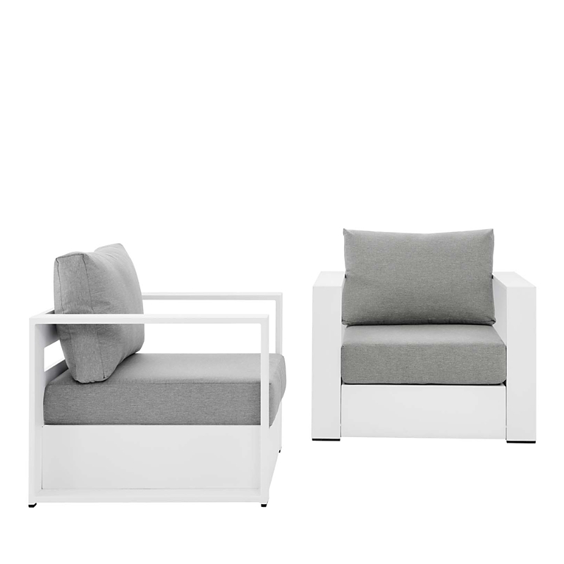 Modway 2 Pc Tahoe Outdoor Patio Powder Coated Aluminum Armchair Set