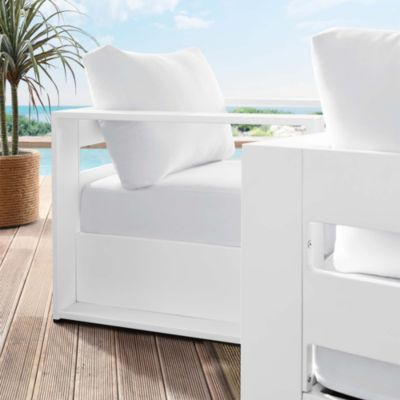  Tahoe Outdoor Patio Powder-Coated Aluminum Armchair, Set of 2
