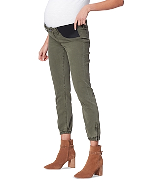 Paige Mayslie Jo Mid Rise Slim Maternity Jeans In Vintage Ivy Green