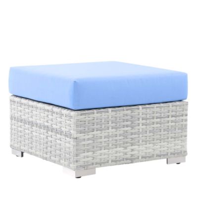 Modway - Convene Outdoor Patio Ottoman in Light Gray & Light Blue