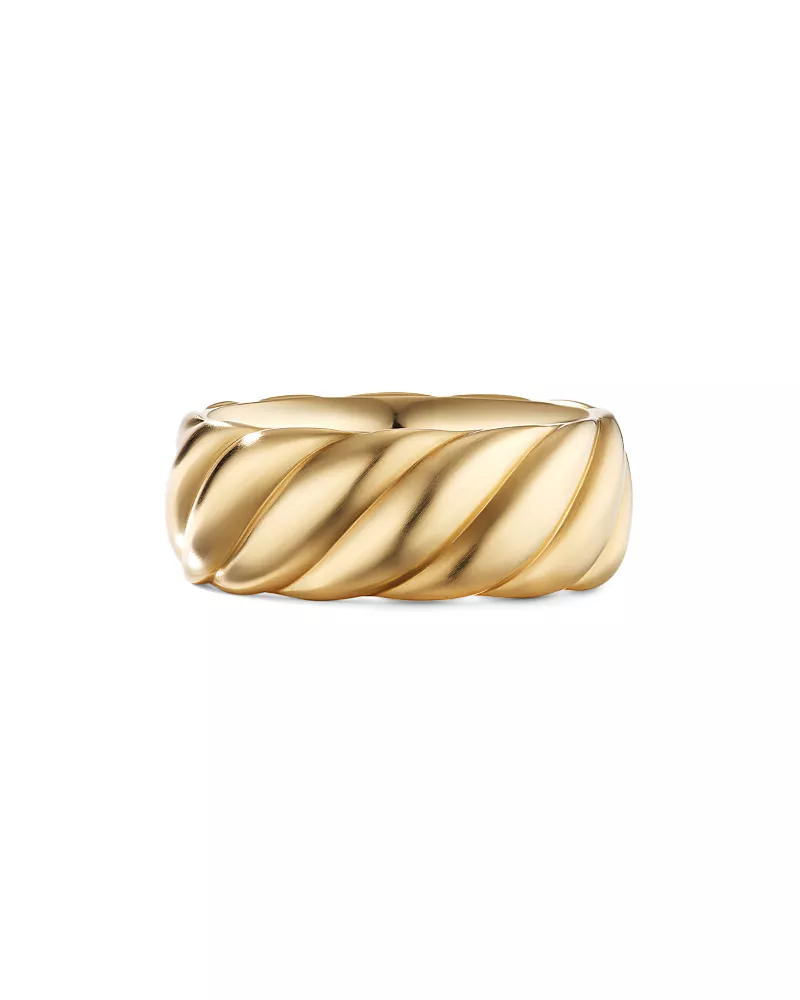David Yurman Men's 18K Yellow Gold Sculptured Cable Band