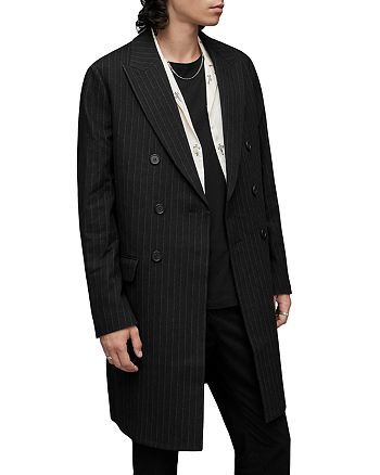 ALLSAINTS - Brock Pinstriped Double Breasted Coat