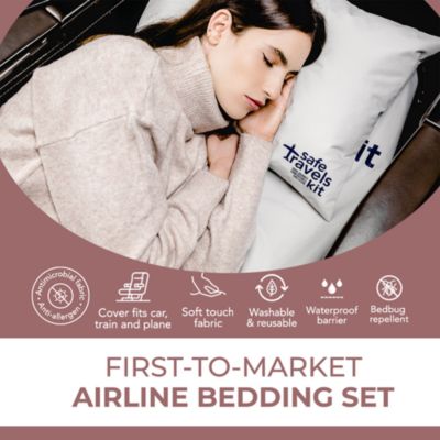 Luxury Travel Airplane Seat Cover &amp; Pillow Case Set