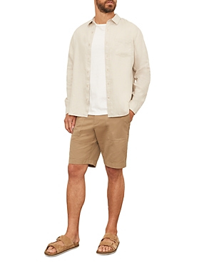 Vince Solid Linen Button Down Shirt In Desert Sand