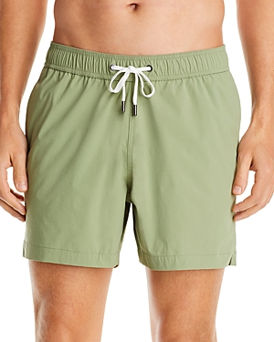 Onia Charles 5 Nylon Blend Solid Regular Fit Swim Trunks In Sage Green