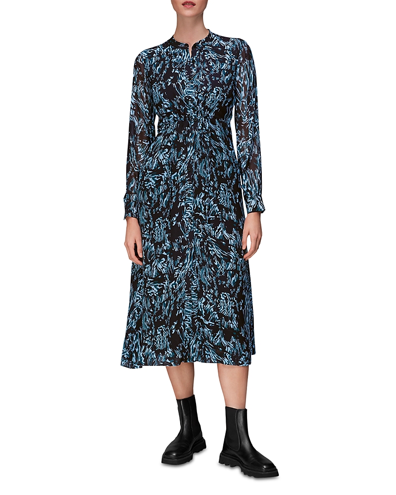 Whistles Wood Tiger Print Midi Dress