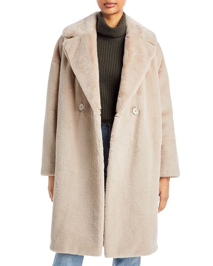 Herno Faux Fur Double Breasted Cocoon Coat | Bloomingdale's