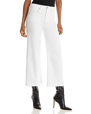 Shop Ag Saige High Rise Cropped Wide Leg Jeans In Modern White