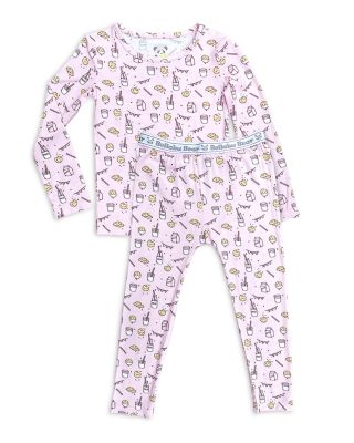 Bellabu Bear - Girls' Milk & Cookies Pajama Set - Baby, Little Kid