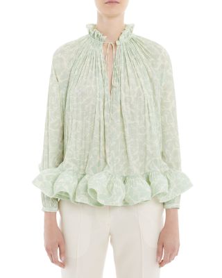 Ron Herman - 最終価格MYLAN linen ribbon blouse. Plus Size Viscose Linen Embroidered Blouse | Karen Millen