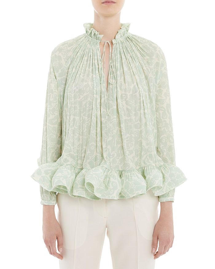 23752 Romantic Lace Ruffle Hem Blouse main image 0