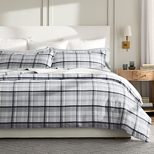 Boll & Branch Flannel Heathered Plaid Duvet Set, Full/queen In Shore