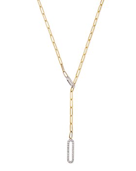 Bloomingdale's - Diamond Paperclip Lariat Necklace in 14K Yellow Gold, 0.30 ct.  t.w. - 100% Exclusive