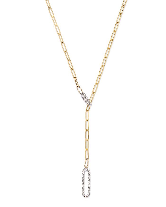 Bloomingdale's - Diamond Paperclip Lariat Necklace in 14K Yellow Gold, 0.30 ct.  t.w. - 100% Exclusive