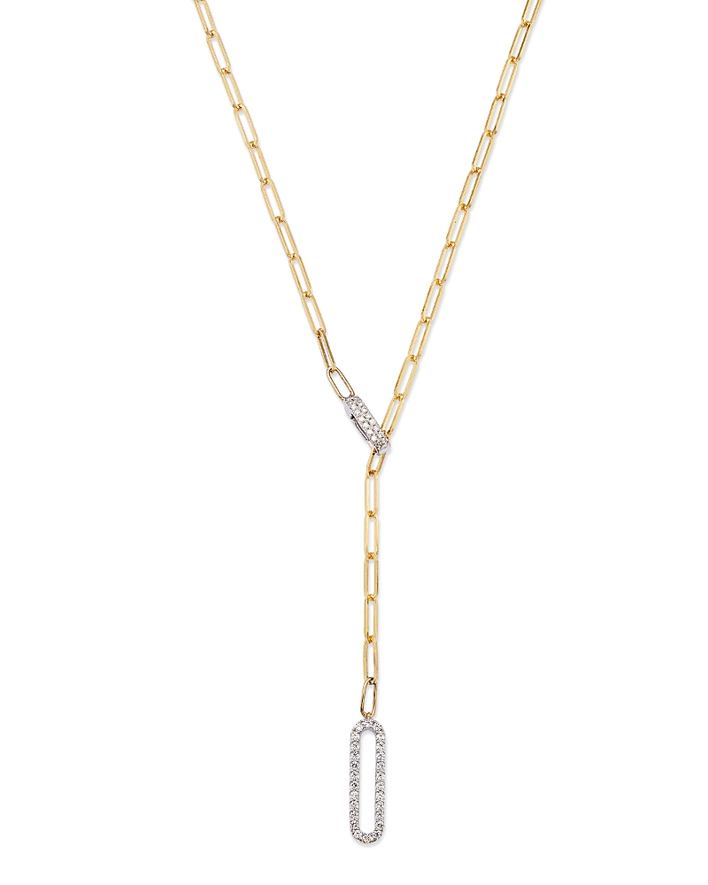 Bloomingdale's Fine Collection Diamond Paperclip Lariat Necklace in 14K Yellow Gold, 0.30 ct. t. w.