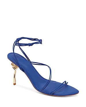 Aje Women's Queen Ankle Strap Metal Rib High Heel Sandals In Cobalt Blue