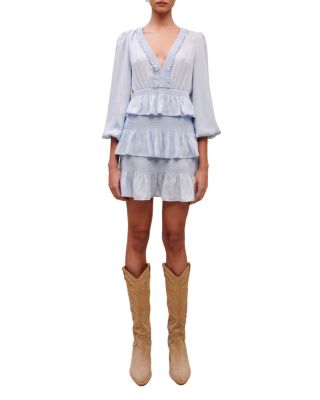 Maje Roulitana Smocked Tiered Dress