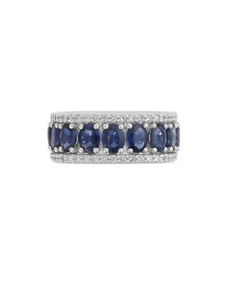 Miseno Jewelry 18K White Gold Procida Blue Sapphire & Diamond Band