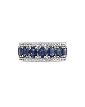 Miseno Jewelry - 18K White Gold Procida Blue Sapphire & Diamond Band