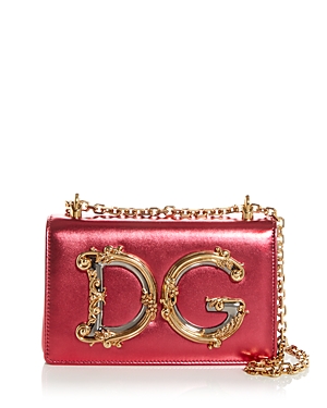 Dolce & Gabbana Leather Crossbody Bag In Bright Pink