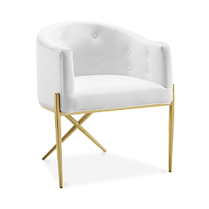 Modway Savour Tufted Performance Velvet Accent Dining Armchair In White