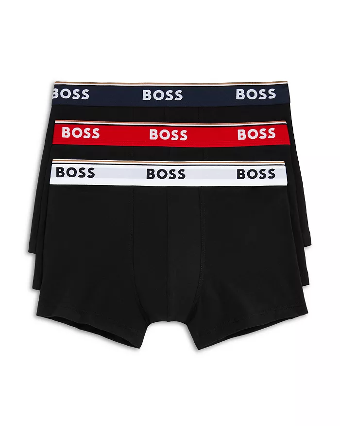 BOSS Elasticized Logo waistband Power Trunks, Pack of 3