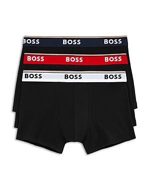 Hugo Boss Three-pack Of Stretch-cotton Trunks With Logo In Open Miscellaneous