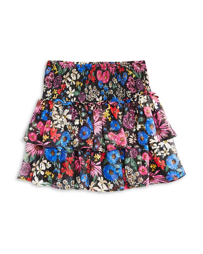 AQUA - Girls' Floral Print Tiered Skirt, Big Kid - 100% Exclusive