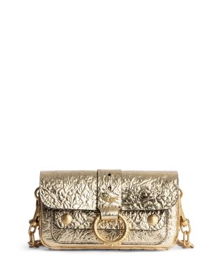 Zadig & Voltaire Kate Wrinkled Metallic Leather Wallet On A