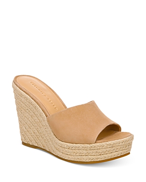 Veronica Beard Dali Metallic Leather Wedge Espadrilles In Tan