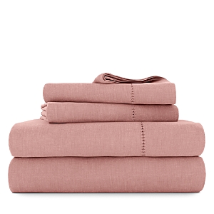 Rebecca Minkoff Soft Luxury Linen Blend Sheet Set In Blush