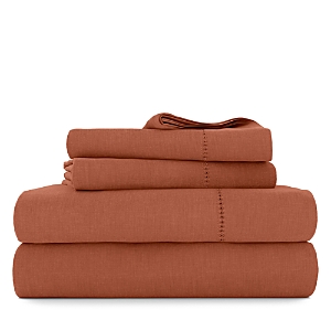 Rebecca Minkoff Soft Luxury Linen Blend Sheet Set In Terracotta