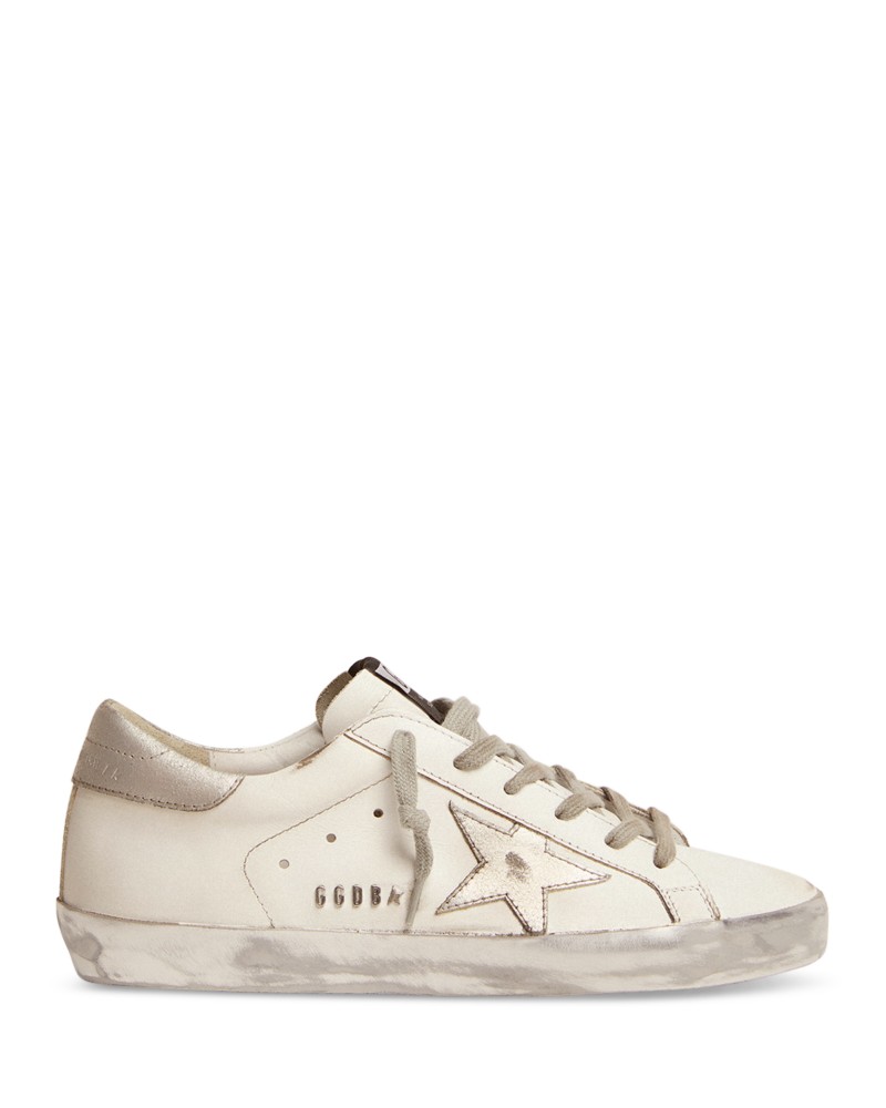 Golden Goose Women's Pure Low Top Sneakers in White/Silver
