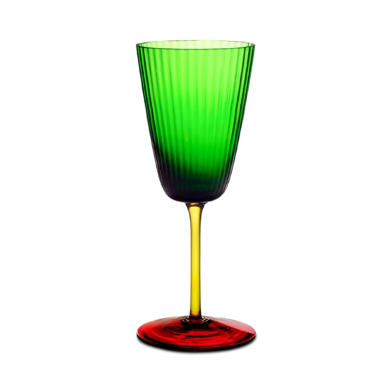 Dolce & Gabbana Casa White Wine Glass In Green Multi