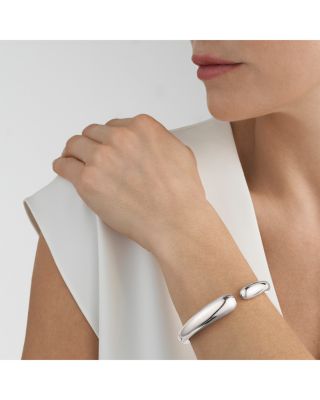Sterling Silver Mercy Rounded Edge Cuff Bangle Bracelet